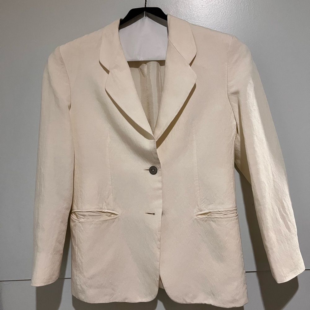 ANVERS Women's Cream Button Tailored Blazer size 2